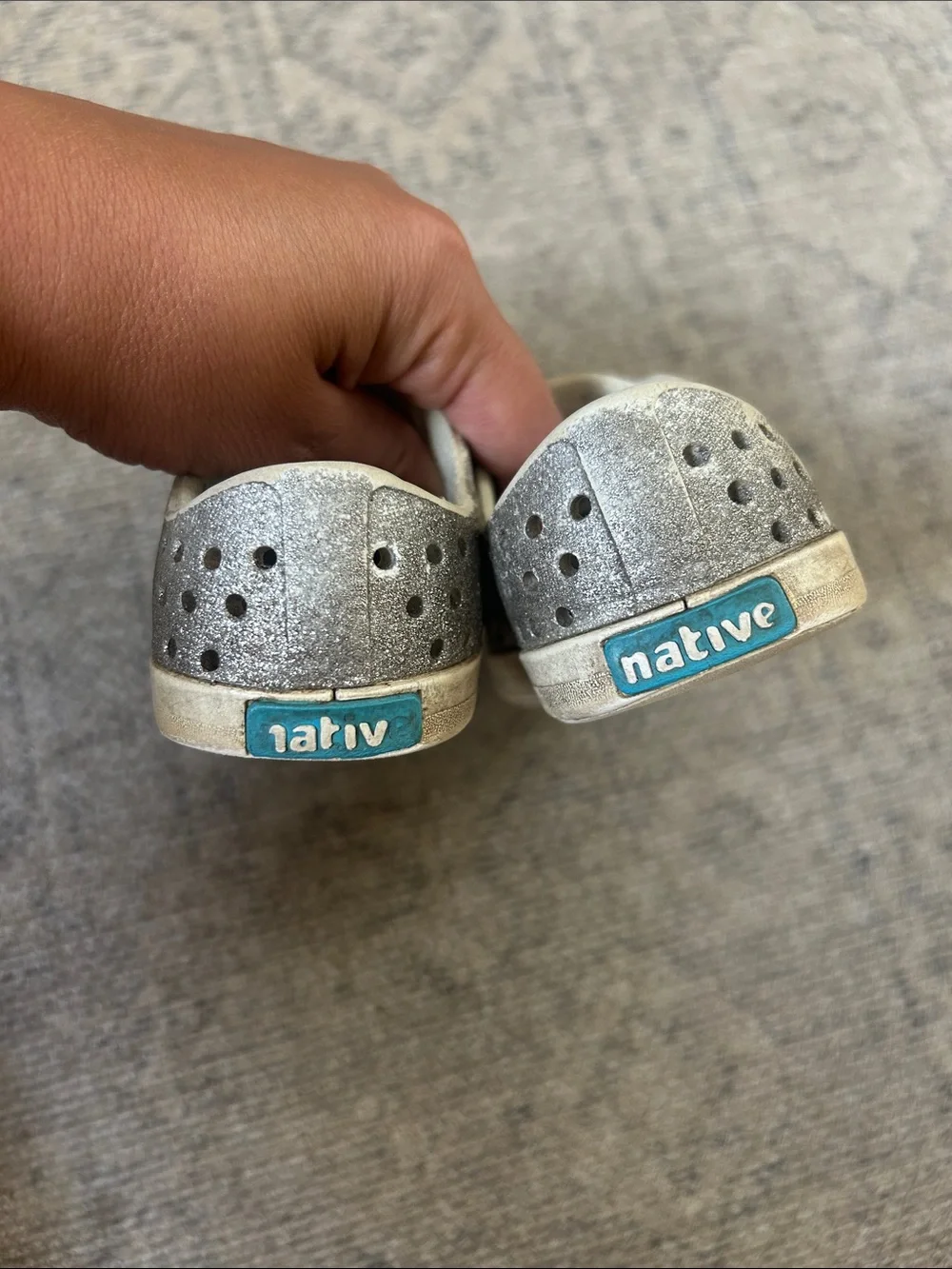 Kids Native Metallic Silver shoes